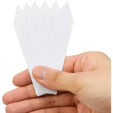 LINE42 4 Inch Plastic Plant Labels for Seedlings, Flexible Waterproof Plant Tags, Vegetable Gardening Stake Tags for Potted Plants and Outdoor Garden, White, 1000 Pcs