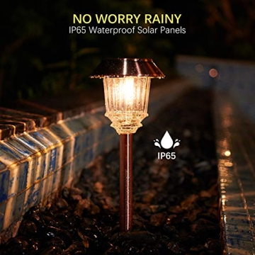 XMCOSY+ Solar Lights Dimmable Outdoor Waterproof 4 Pack