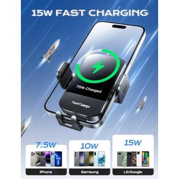 Fast Wireless Car Charger Mount for iPhone & Galaxy