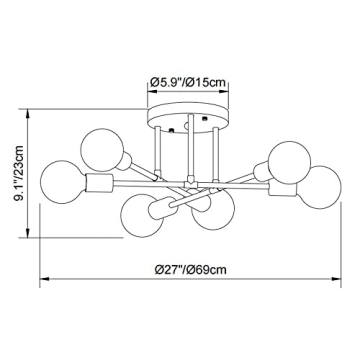 Dellemade 6 Light Modern Sputnik Chandelier
