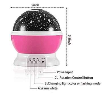 Moon Star Projector Night Light for Kids and Rooms