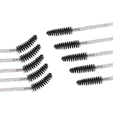 Elisel 100pcs Disposable Mascara Brushes with Container, Mascara Wands Makeup Brushes Applicators Ki...