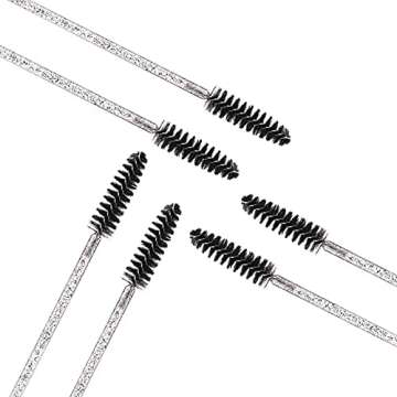 Elisel 100pcs Disposable Mascara Brushes with Container, Mascara Wands Makeup Brushes Applicators Kits for Eyelash Extensions and Eyebrow Brush