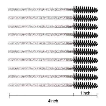 Elisel 100pcs Disposable Mascara Brushes with Container, Mascara Wands Makeup Brushes Applicators Kits for Eyelash Extensions and Eyebrow Brush