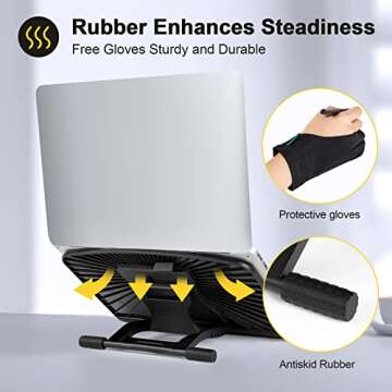 Parblo PR 100 Universal Tablet Stand, Adjustable from 10 to 16 inch for Drawing Tablets, Monitors, Compatible with iPad, Microsoft Surface Pro Series, Laptop