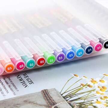 XSG Premium Gel Ink Pen Fine Point Pens Ballpoint Pen 0.5mm for Japanese Office School Stationery Supply 12 Packs
