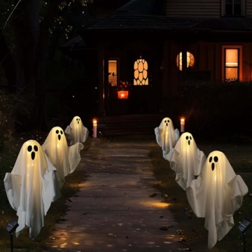Enchanting Solar Powered Ghost Decorations 3 Pack for Halloween