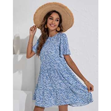 Locachy Women's Summer Ruffle Mini Dress for Chic Style