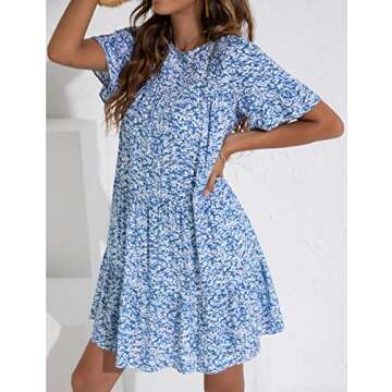 Locachy Women's Summer Ruffle Mini Dress for Chic Style