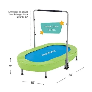 HearthSong Jump2It Indoor Trampoline with Adjustable Handle