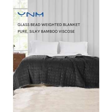 YnM Exclusive Weighted Blanket, Cooling & Cozy Velvet Dual-Sided, Smallest Compartments, Ideal for T...
