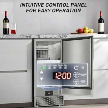 High-Output Stainless Steel Undercounter Ice Maker