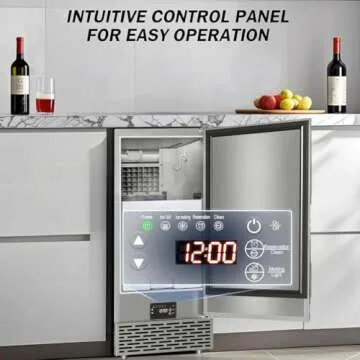 High-Output Stainless Steel Undercounter Ice Maker
