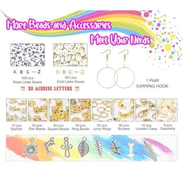 24 Colors 6mm Clay Beads for Bracelets Making, 7200 PCS Flat Round Polymer Heishi Beads with Letter and Smileyface Beads,Clay Beads Kit with Pendant Charms and Elastic Strings for Jewelry Making