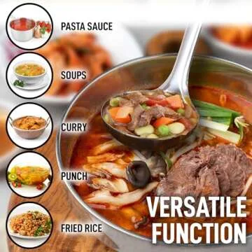 Zulay Kitchen Stainless Steel Cooking Utensil - Stainless Steel Kitchen Utensil - Durable Kitchen Gadgets - Metal Kitchen Accessories - Easy to Clean Kitchen Tools - 12" Soup Ladle