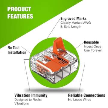 WAGO 221 Series 80pc Wire Connectors for Easy Connections