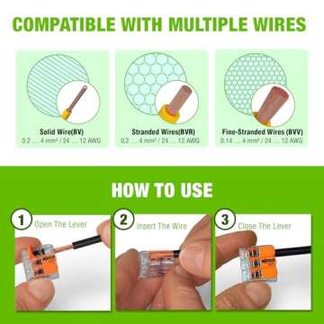 WAGO 221 Series 80pc Wire Connectors for Easy Connections