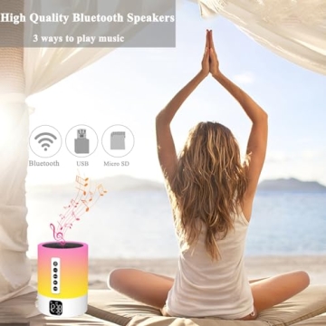 Unique Alarm Clock Bluetooth Speaker With Night Light