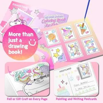 Paint with Water Coloring Books for Kids, 3PCS Watercolor Paint Books Sets, 32 Unicorn Pages Total, ...