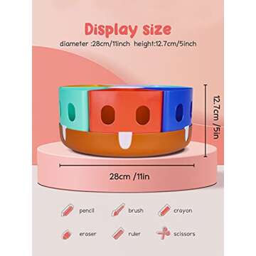 GAMENOTE Rotating Art Supplies Organizer - Lazy Susan Office School Supply for Kids Desk Organizatio...