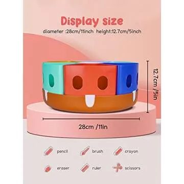 GAMENOTE Rotating Art Supplies Organizer - Lazy Susan Office School Supply for Kids Desk Organizatio...