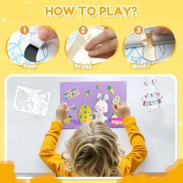 ZMLM Easter Crafts Gifts for Kids - Foil Art Mess Free Activity, Fun Easter Basket Stuffers, Gifts for Ages 4 5 6 7 8 9 10 11 12 Girls Boys, Creative Arts and Crafts Kits Games Toys for Kids