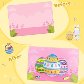 ZMLM Easter Crafts Gifts for Kids - Foil Art Mess Free Activity, Fun Easter Basket Stuffers, Gifts for Ages 4 5 6 7 8 9 10 11 12 Girls Boys, Creative Arts and Crafts Kits Games Toys for Kids