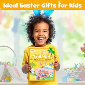 ZMLM Easter Crafts Gifts for Kids - Foil Art Mess Free Activity, Fun Easter Basket Stuffers, Gifts for Ages 4 5 6 7 8 9 10 11 12 Girls Boys, Creative Arts and Crafts Kits Games Toys for Kids