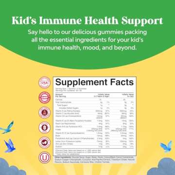 Plant Based Kids Multivitamin Gummies - Multivitamin for Kids Immunity Support Gummies with Vitamins...