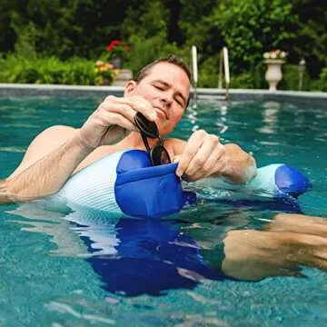 Big Joe Noodle Sling No Inflation Needed Pool Seat with Armrests, Fade Aqua Double Sided Mesh, Quick Draining Fabric, 3 feet