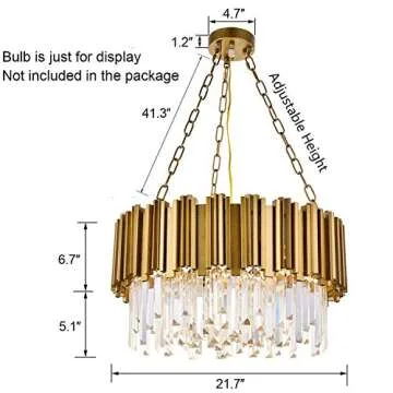 A1A9 Modern Round Crystal Chandelier Lights Luxury Pendant Ceiling Light Contemporary Raindrop Chand...