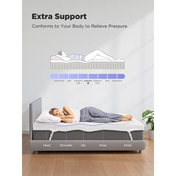 PERLECARE 3 Inch Gel Memory Foam Mattress Topper for Ultimate Comfort