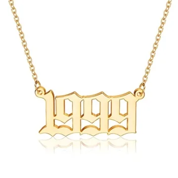 Custom Gold Year Necklace for Memorable Celebrations
