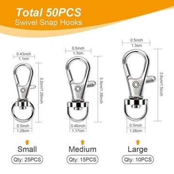 100PCS Swivel Snap Hooks with Key Rings for Crafts