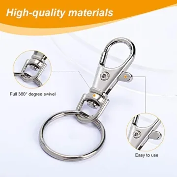 100PCS Swivel Snap Hooks with Key Rings for Crafts