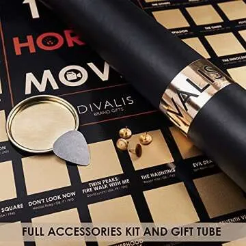 Top 100 Horror Movies Scratch off Poster - Large Cinema Scratchable Poster - Horrors of all Time Bucket List - Must See Movie Challenge - Essential Horrors Scratch off Calendars - Films to Watch