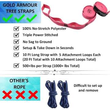 Gold Armour Portable Camping Hammock - Ultralight Comfort