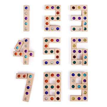 Wooden Building Blocks Set Rainbow Stacking Game Rainbow Stacker Acrylic Block Construction Toy Montessori Toys Sensory Toys Colorful Preschool Learning Educational Learning Toys 128pcs for Boys Girls