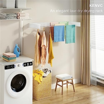 KENVC 40" Wall Mounted Drying Rack - Collapsible and Durable