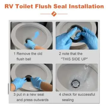 RV Toilet Seal, Flush Ball Seal Gasket Replacement 385311658 for Dometic 300/310/320, High-Grade Rubber, Toilet Seal Parts Solve The Leakage Problem, 2-Pack