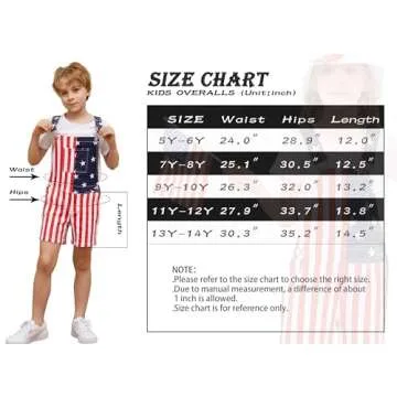 OeyFnbmO Kids 4th of July American Flag Overalls