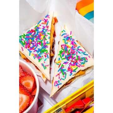 Fancy Sprinkles Deluxe Rainbow Crunchy Jimmies, Real Sugar, For Ice Cream, Cookies, Cakes, Cupcakes, Dessert Decorating, Bold, Mulit-Colored, Rainbow Sprinkles (0.5c)