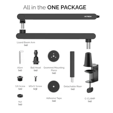 Adjustable IXTECH 360° Swivel Mic Arm for Studio Use