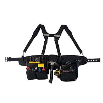 Durable Carpenter's Rig with Back Support and 24 Pockets