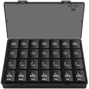 XL Pill Organizer 4 Times Daily for Vitamins & Medications