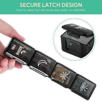 XL Pill Organizer 4 Times Daily for Vitamins & Medications