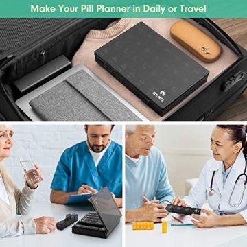 XL Pill Organizer 4 Times Daily for Vitamins & Medications