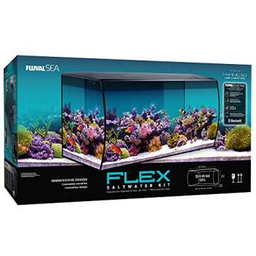 Fluval Flex 32.5 Marine Salt Water Aquarium Kit - Fish Tank for Fish, Coral & More - Comes with LED ...
