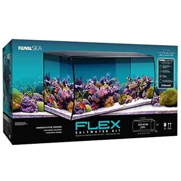 Fluval Flex 32.5 Marine Salt Water Aquarium Kit - Fish Tank for Fish, Coral & More - Comes with LED ...