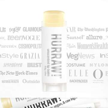 Hurraw! Unscented Lip Balm: Organic, Certified Vegan, Cruelty and Gluten Free. Non-GMO, 100% Natural Ingredients. Bee, Shea, Soy and Palm Free. Made in USA